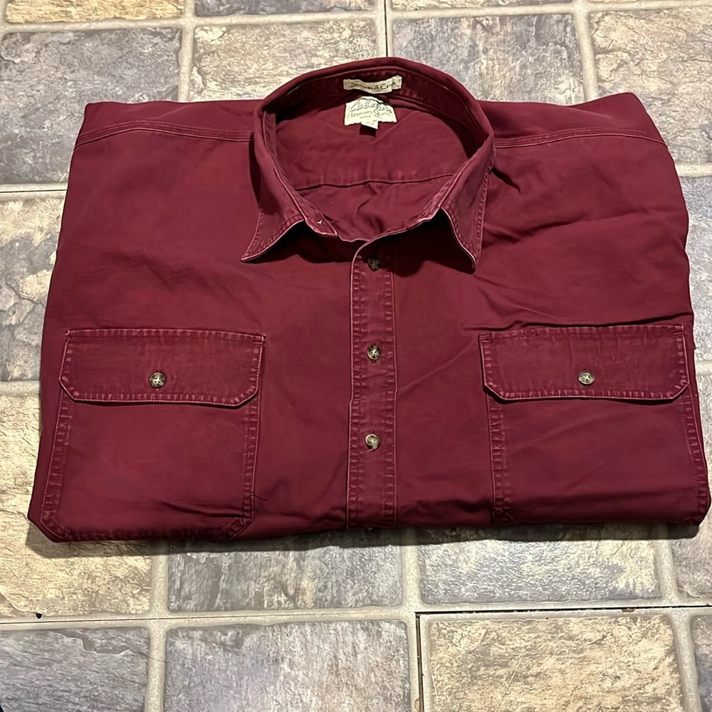 Cabela’s Stonewash Canvas Button Up Shirt, 4XL Tall, Short Sleeve